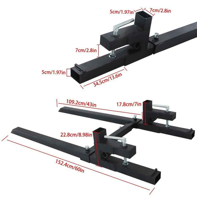 DURAFORCE 60 In Clamp On Pallet Forks 2000 Lbs Loader Bucket Skidsteer Tractor Forks