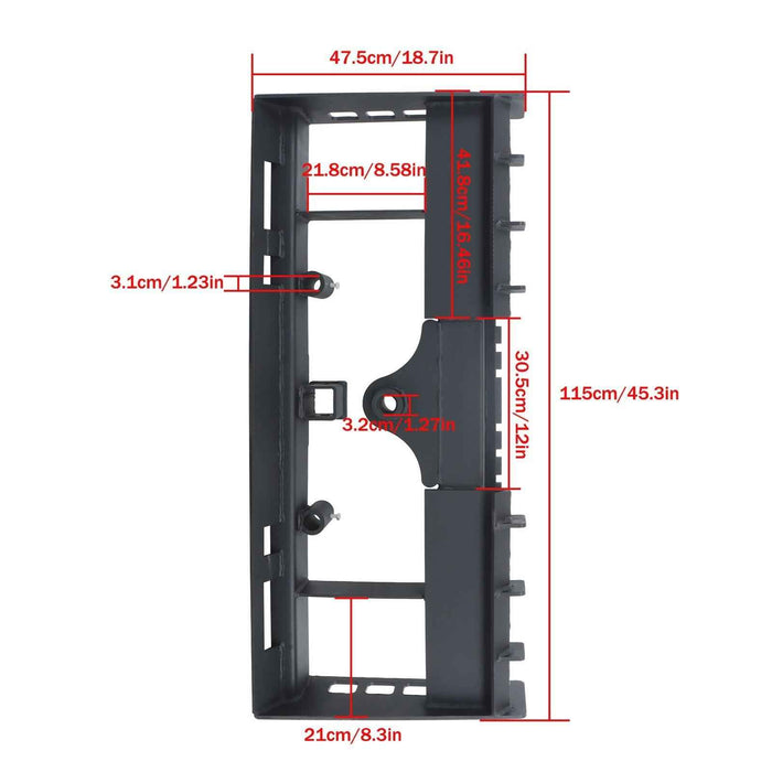 DURAFORCE W/ Receiver Hitch & Spear Sleeves Pallet Fork Frame 4000lb Heavy-Duty
