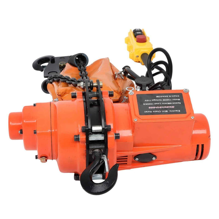 DURAFORCE 110V Electric Chain Hoist 2200lbs, 10ft Lift Height, 10 ft Wired Remote Control