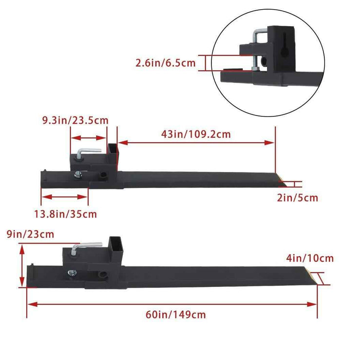 DURAFORCE Pallet Forks 60" Clamp On Bucket Loader Attachment Skid Steer Tractor Versatile
