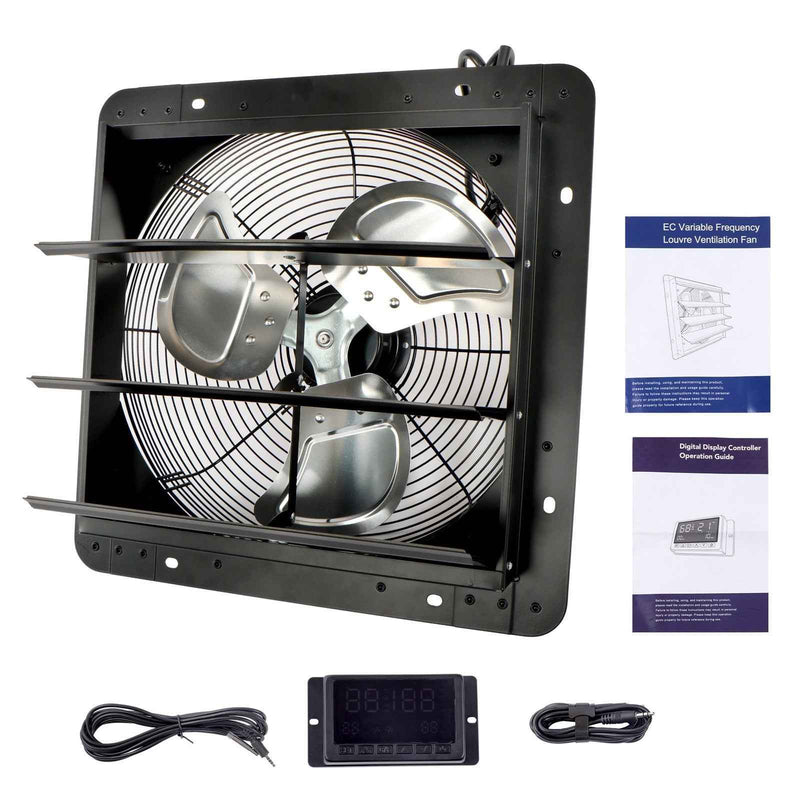 DURAFORCE 14'' Shutter Wall-Mount Attic Exhaust Fan High Speed 1400RPM 1550CFM 1.7m Power