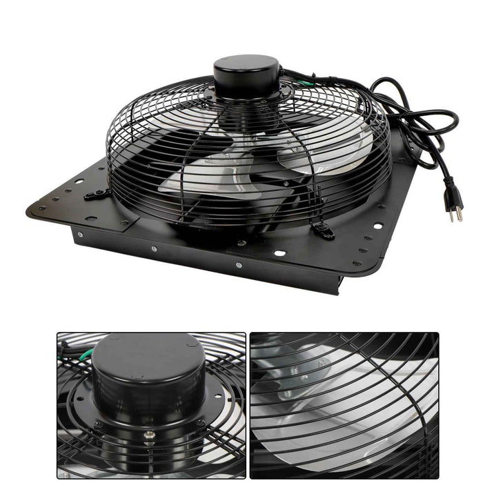 DURAFORCE 14'' Shutter Wall-Mount Attic Exhaust Fan High Speed 1400RPM 1550CFM 1.7m Power