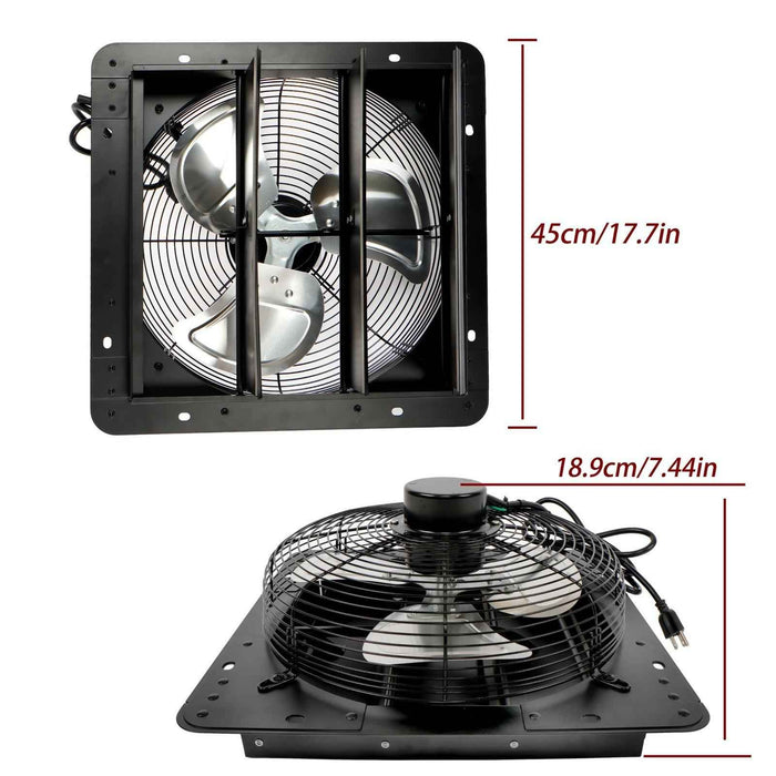 DURAFORCE 14'' Shutter Wall-Mount Attic Exhaust Fan High Speed 1400RPM 1550CFM 1.7m Power