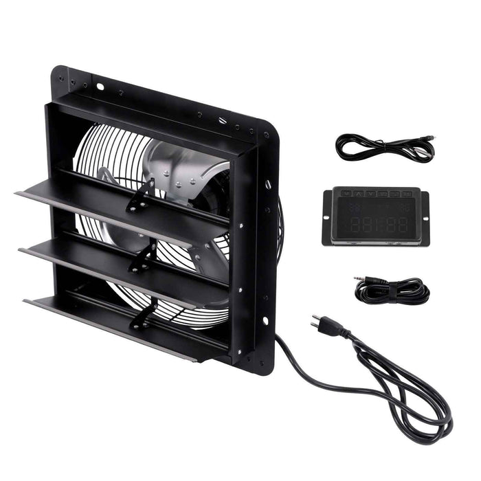 DURAFORCE 12'' Shutter Wall-Mount Attic Exhaust Fan High Speed 1600RPM 900CFM 1.7m Power