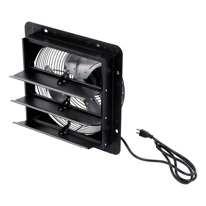 DURAFORCE 12'' Shutter Wall-Mount Attic Exhaust Fan High Speed 1600RPM 900CFM 1.7m Power