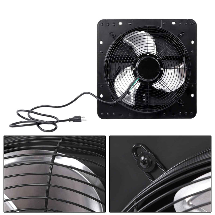 DURAFORCE 12'' Shutter Wall-Mount Attic Exhaust Fan High Speed 1600RPM 900CFM 1.7m Power
