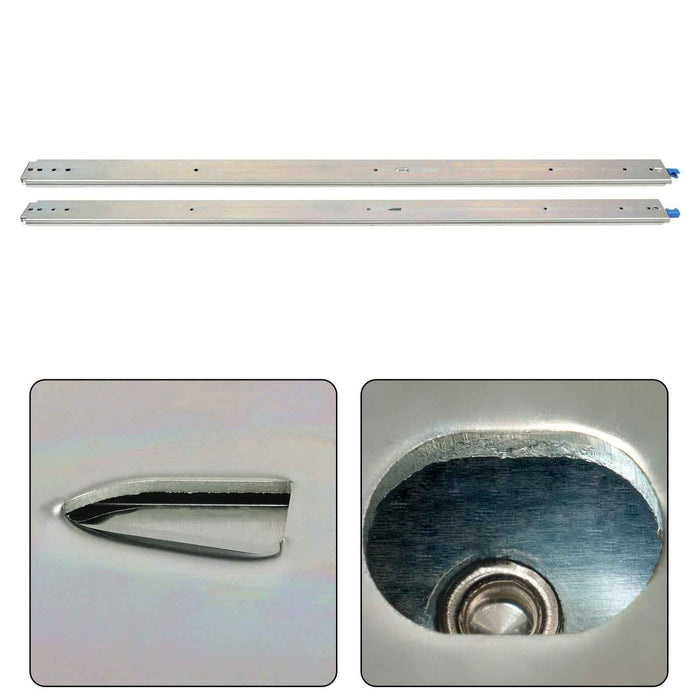 DURAFORCE 1 Pair Locking Drawer Slides 52 Inch Lock & Full Extension 500 lbs Load Capacity