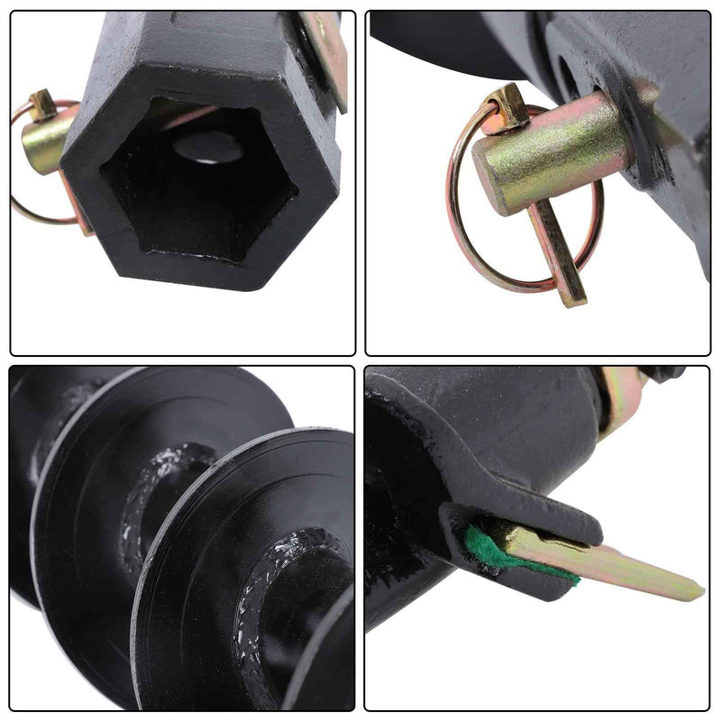 DURAFORCE 6" x 48" Auger Bit 2" Hex Post Hole Digger Attachment For mini Excavator
