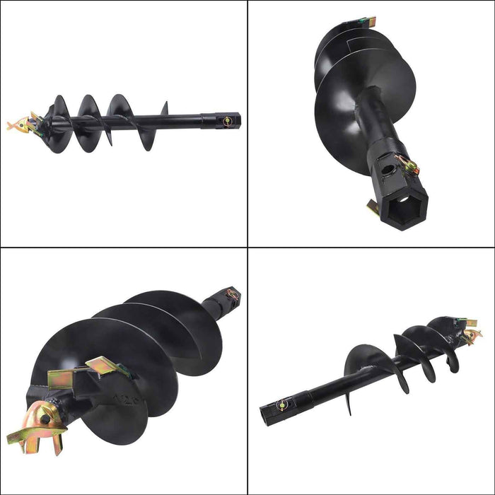 DURAFORCE 12" x 48" Auger Bit 2" Hex Post Hole Digger Attachment For mini Excavator