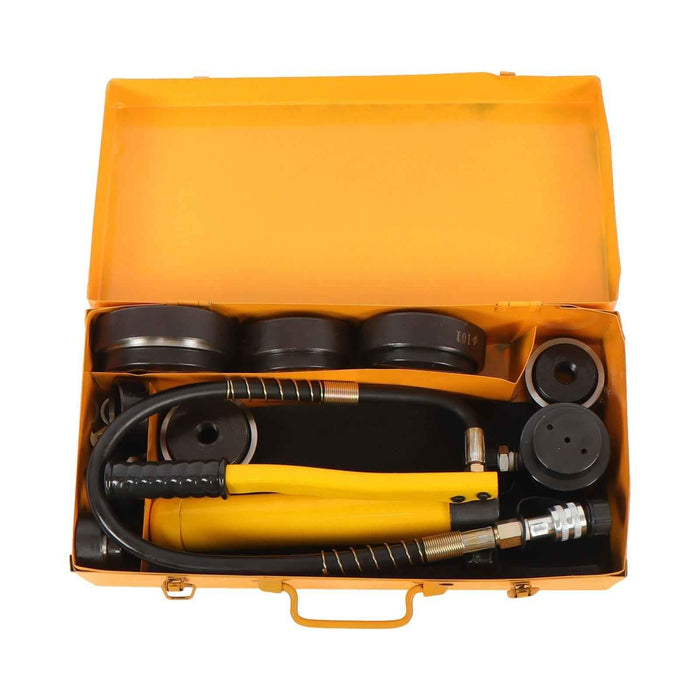 DURAFORCE 15T 1/2 Inch to 4 Inch Hydraulic Knockout Punch Driver Tool Kit with 10 Dies