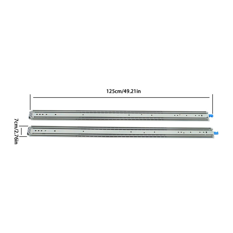 DURAFORCE 1 Pair Locking Drawer Slides 48 Inch Lock & Full Extension 500 lbs Load Capacity