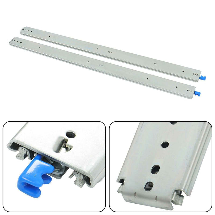 DURAFORCE 1 Pair Locking Drawer Slides 48 Inch Lock & Full Extension 500 lbs Load Capacity