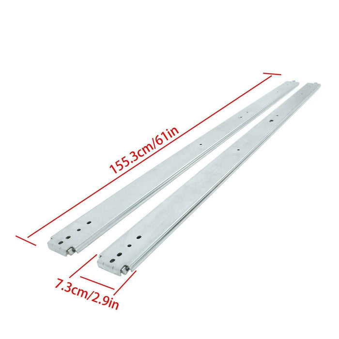 DURAFORCE 1 Pair Locking Drawer Slides 60 Inch Lock & Full Extension 500 lbs Load Capacity