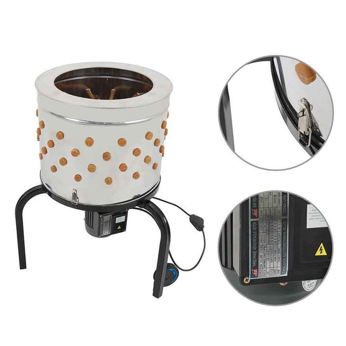 DURAFORCE Chicken Plucker Stainless Steel Plucking Machine Poultry De-Feather Remove 120V