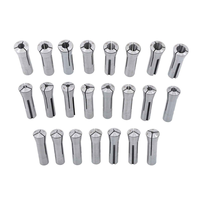 DURAFORCE 23Pcs 1/16" to 3/4" R8 Collet Set for Bridgeport with 48 slot R8 Collet Rack