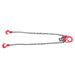 DURAFORCE 10Ft 3/8" 7100LBS Double Leg Chain Sling with Hooks, G80 Alloy Steel 2 Leg Red