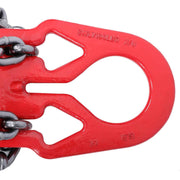 DURAFORCE 10Ft 3/8" 7100LBS Double Leg Chain Sling with Hooks, G80 Alloy Steel 2 Leg Red