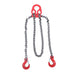 DURAFORCE 10Ft 3/8" 7100LBS Double Leg Chain Sling with Hooks, G80 Alloy Steel 2 Leg Red