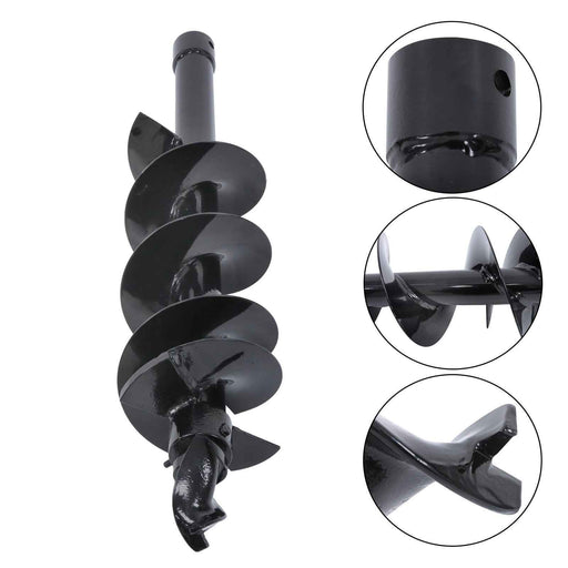 DURAFORCE 200mm Diameter Auger Drill Rod Post Hole Attachment for 1-1.5ton excavator Black