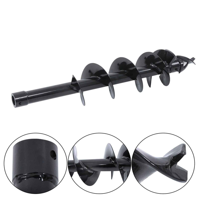 DURAFORCE 200mm Diameter Auger Drill Rod Post Hole Attachment for 1-1.5ton excavator Black