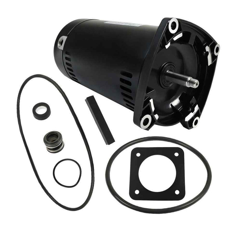 DURAFORCE Pool Pump Motor USQ1102 1HP 230/115V Square Flange Pool Pump Motor Up-Rated 48Y