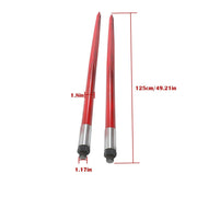DURAFORCE Red Hay Bale Spear 49" Bale Spear 4500lbs Capacity Spike Fork For Tractor 2-Pack