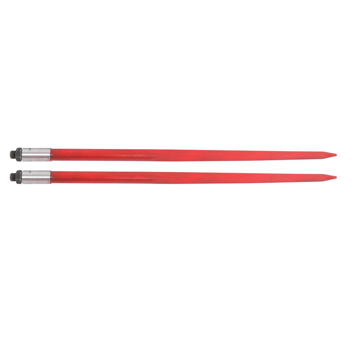 DURAFORCE Red Hay Bale Spear 49" Bale Spear 4500lbs Capacity Spike Fork For Tractor 2-Pack