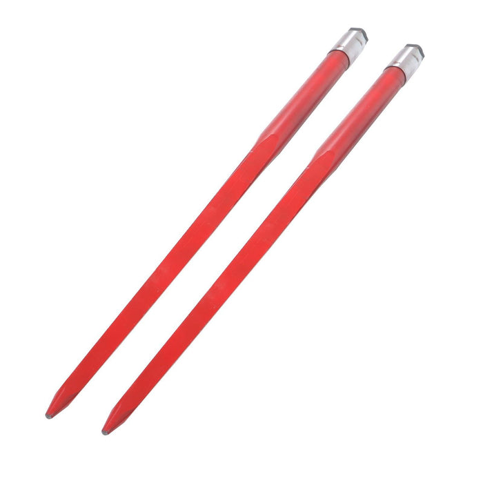 DURAFORCE Red Hay Bale Spear 49" Bale Spear 4500lbs Capacity Spike Fork For Tractor 2-Pack
