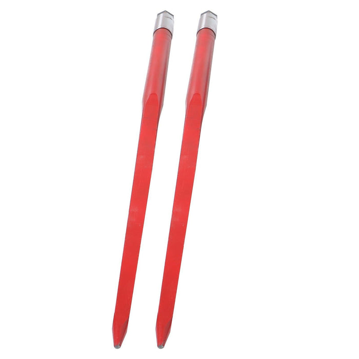 DURAFORCE Red Hay Bale Spear 49" Bale Spear 4500lbs Capacity Spike Fork For Tractor 2-Pack