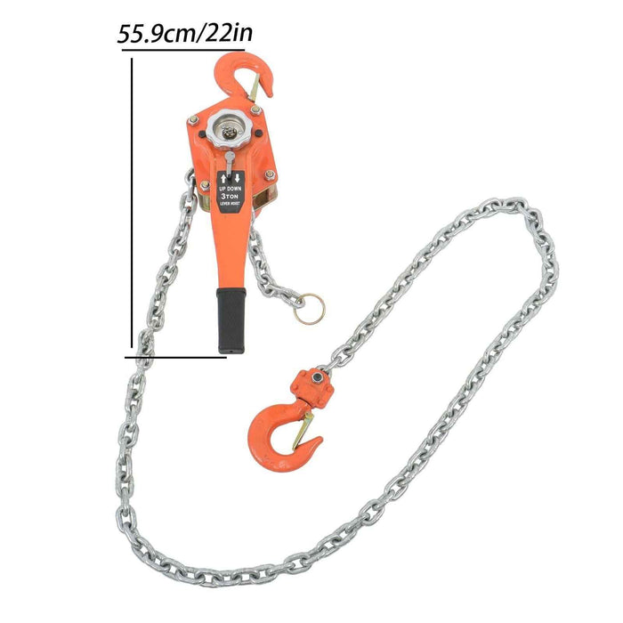 DURAFORCE 6600lbs/3t Capacity Lever Block Chain Hoist G80 Ratchet Hoist 10ft Lifter