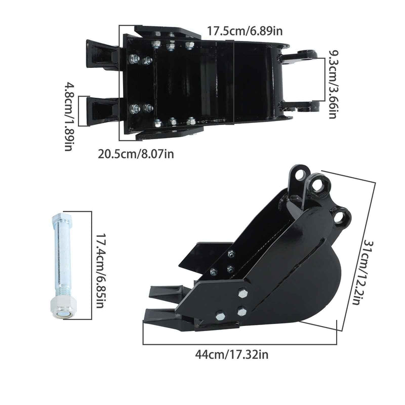 DURAFORCE Narrow Bucket Accessory 200mm For Mini-excavators Direct Replacement