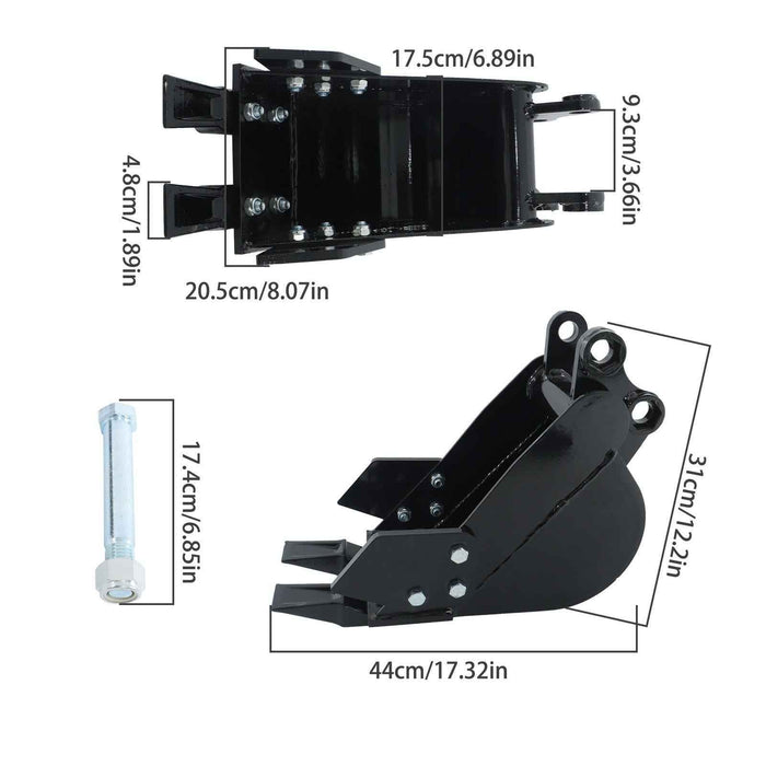 DURAFORCE Narrow Bucket Accessory 200mm For Mini-excavators Direct Replacement