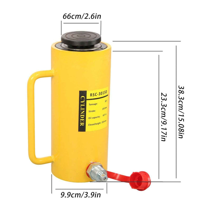 DURAFORCE 30 Ton 6" Stroke Hydraulic Cylinder Ram Single Acting Lifting Jack Ram