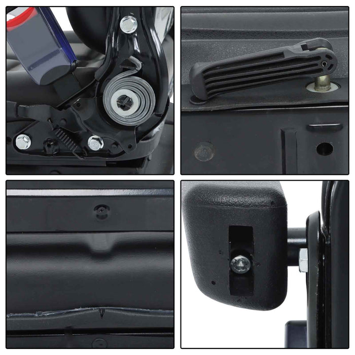 DURAFORCE Adjustable Backrest Black Suspension Tractor & Forklift Seat Armrest Safety Belt