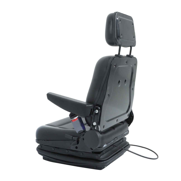 DURAFORCE Adjustable Backrest Black Suspension Tractor & Forklift Seat Armrest Safety Belt