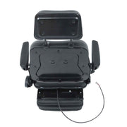 DURAFORCE Adjustable Backrest Black Suspension Tractor & Forklift Seat Armrest Safety Belt