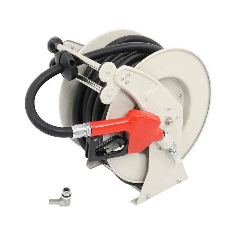 DURAFORCE High Quality 3/4" × 50' Diesel Hose Reel Auto Refueling Gun Fuel Hose Reel