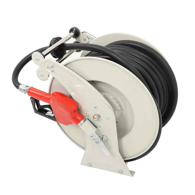 DURAFORCE High Quality 3/4" × 50' Diesel Hose Reel Auto Refueling Gun Fuel Hose Reel