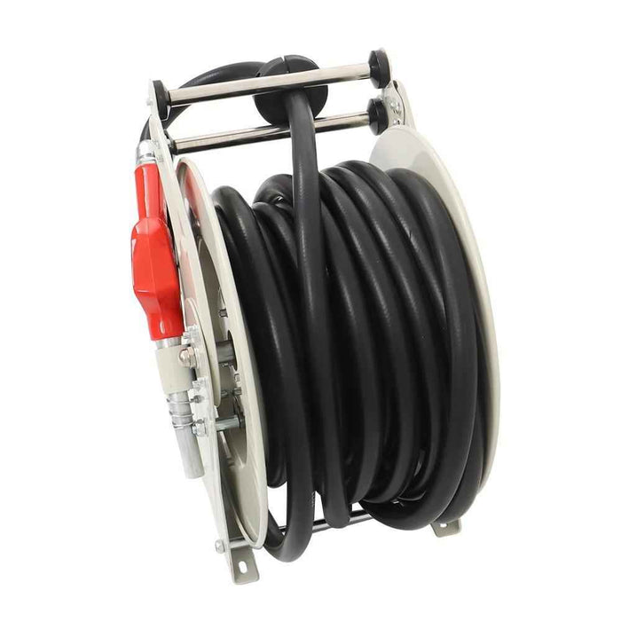 DURAFORCE High Quality 3/4" × 50' Diesel Hose Reel Auto Refueling Gun Fuel Hose Reel