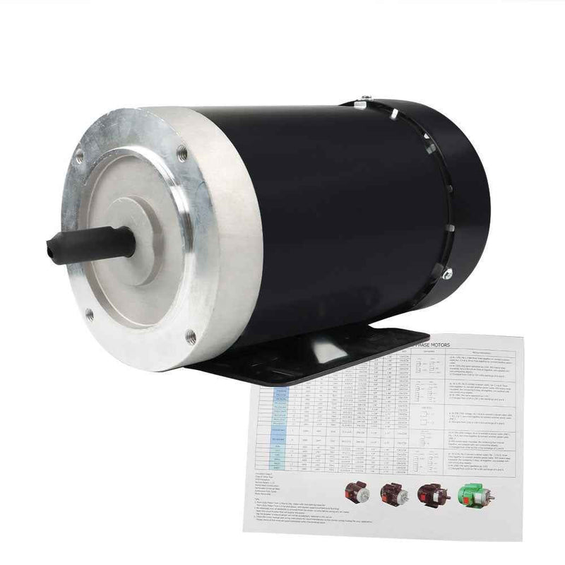 DURAFORCE Electric Motor 2 HP 3 Phase 56C Frame 1800 RPM TEFC 230 / 460 Volt