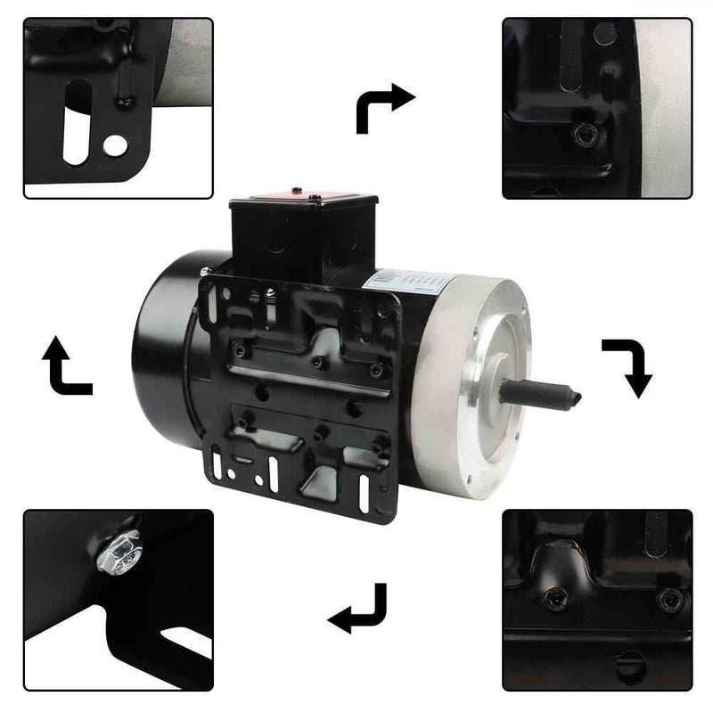 DURAFORCE Electric Motor 2 HP 3 Phase 56C Frame 1800 RPM TEFC 230 / 460 Volt