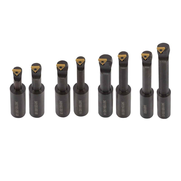 DURAFORCE Threaded 8Pcs 3/4" Boring Bar Set 1-1/2-18 Threads And R8 Shank 3" Boring Head