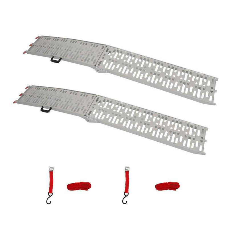 DURAFORCE Folding Loading Ramps For Truck Motorcycle Lawn Mower 2pcs ATV UTV 7.5' Aluminum