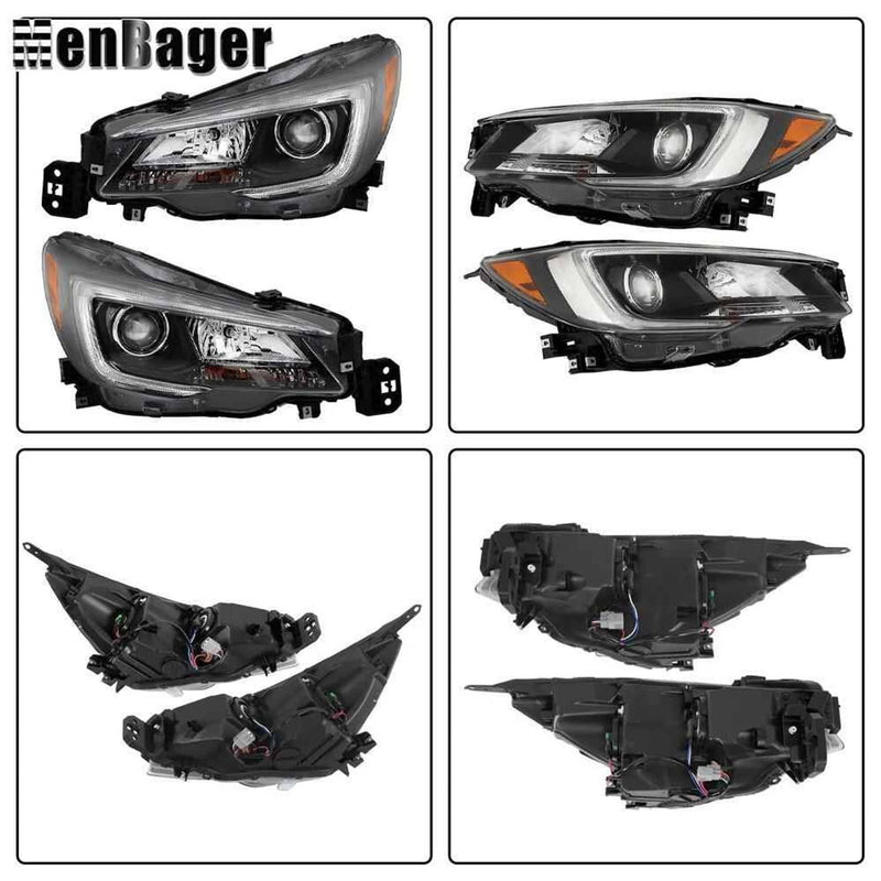 DURAFORCE LH&RH Halogen Clear Headlight Black Headlamp For 2018 2019 Subaru Legacy/Outback