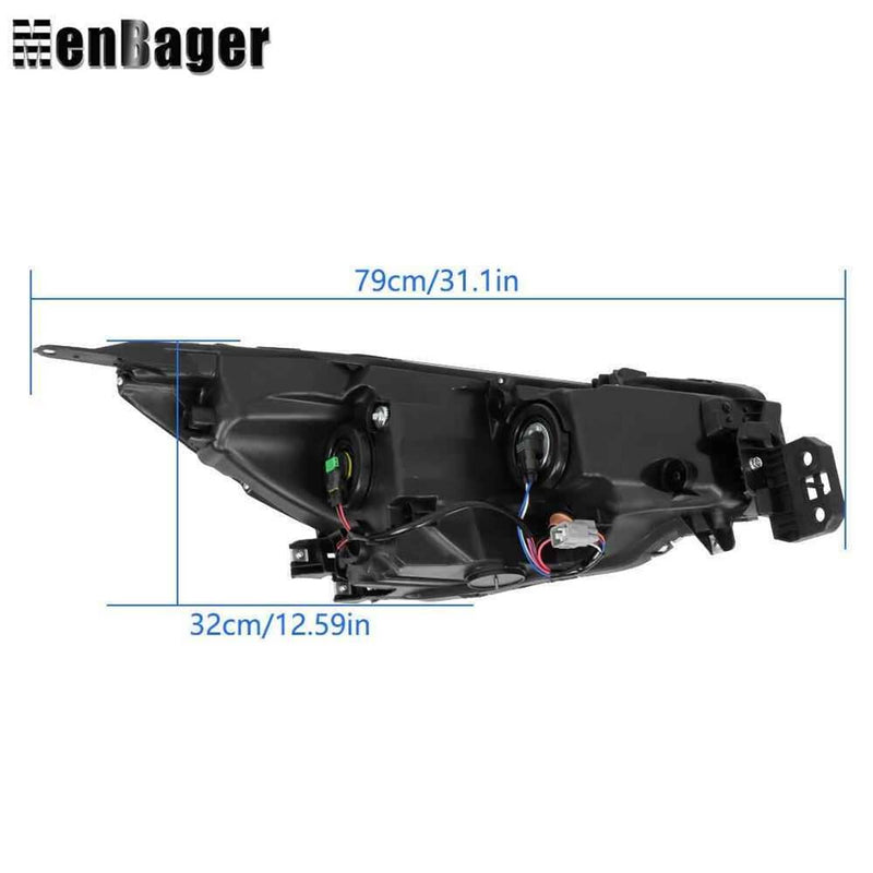 DURAFORCE LH&RH Halogen Clear Headlight Black Headlamp For 2018 2019 Subaru Legacy/Outback
