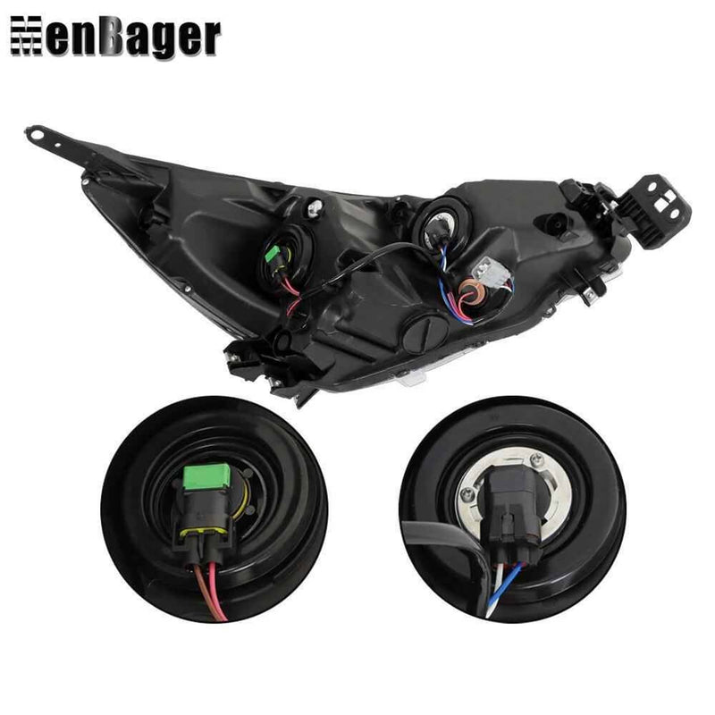 DURAFORCE LH&RH Halogen Clear Headlight Black Headlamp For 2018 2019 Subaru Legacy/Outback