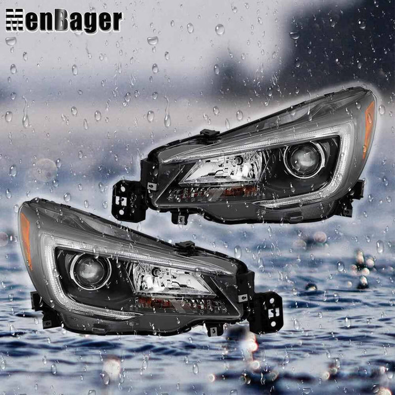 DURAFORCE LH&RH Halogen Clear Headlight Black Headlamp For 2018 2019 Subaru Legacy/Outback