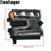 DURAFORCE For Chevrolet Silverado 1500 2019 2020 Clear Lens Headlight Assembly Right LED