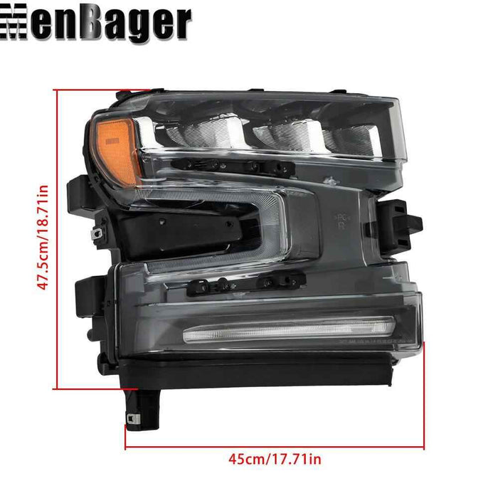 DURAFORCE For Chevrolet Silverado 1500 2019 2020 Clear Lens Headlight Assembly Right LED