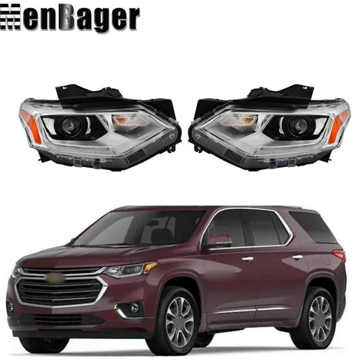 DURAFORCE For 2018 2019 2020 2021 Chevy Traverse Left&Right Side HID Clear Headlights Assy
